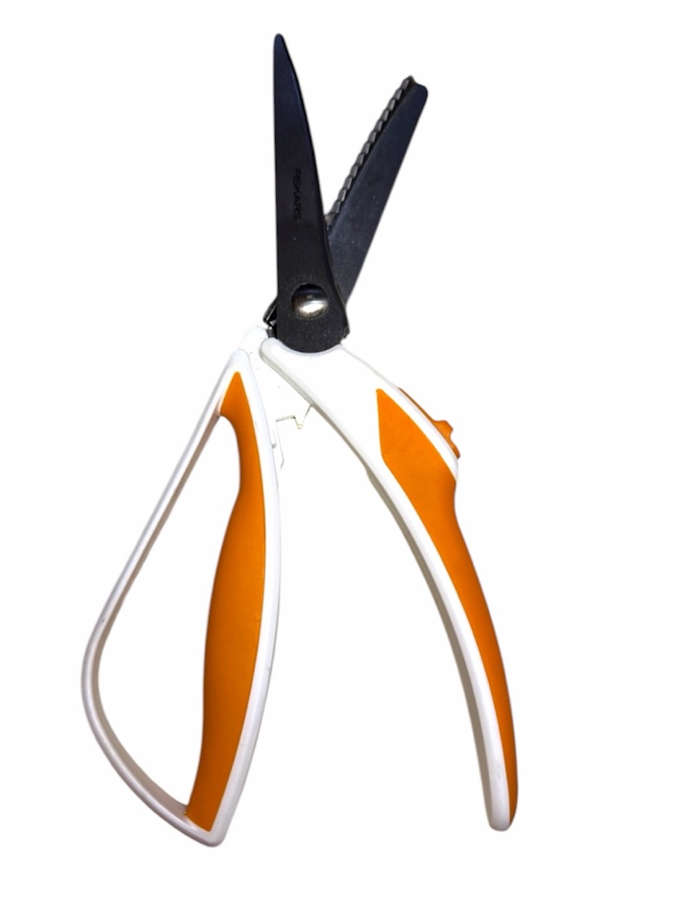 Fiskars Easy Action Pinking Orange & White Scissors/Shears